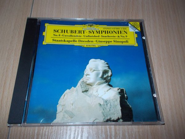 SCHUBERT:SYMPHONIEN NR. 8 - UNVOLLENDETE & NR. 9 STAATSKAPELLE DRESDEN -SINOPOLI (CD) BAZAR ROZBALENO