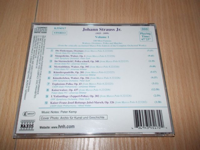 J. Strauss Jr.: 100 Most Famous Works Vol. 1 (CD) > varianta VOLUME 1 BAZAR ROZBALENO 