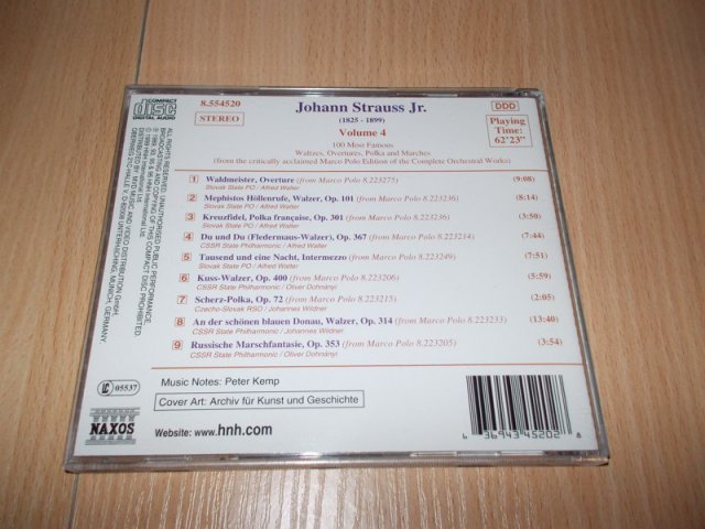 J. Strauss Jr.: 100 Most Famous Works Vol. 4 (CD) > varianta VOLUME 4 BAZAR ROZBALENO 