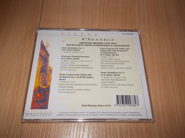 BRAHMS - VIENNA CLASSICS (CD) BAZAR ROZBALENO 