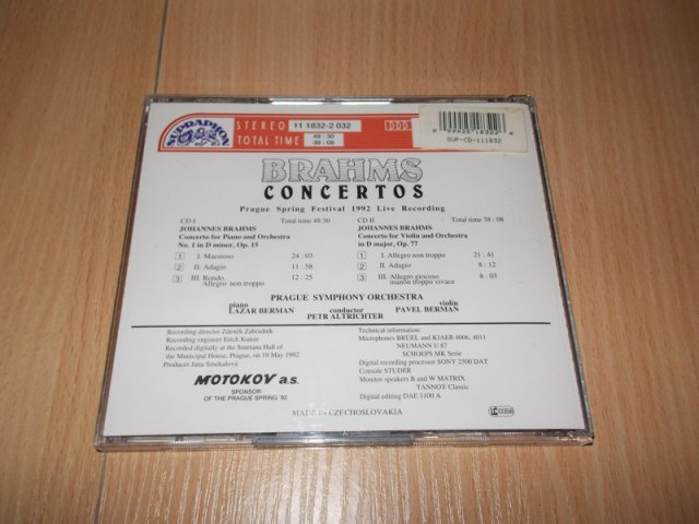 LAZAR AND PAVEN BERMAN - BRAHMS CONCERTOS (2CD) BAZAR ROZBALENO