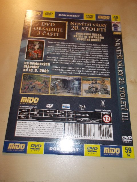 Největší války 20. století DISK 3. (DVD v pošetce) > varianta DISK 3.