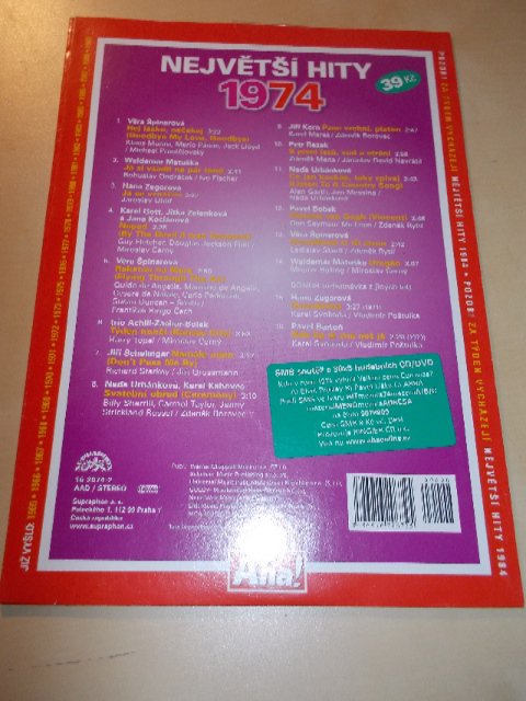 Various Artists - NEJVĚTŠÍ HITY 1974 (CD v pošetce) > varianta 1974