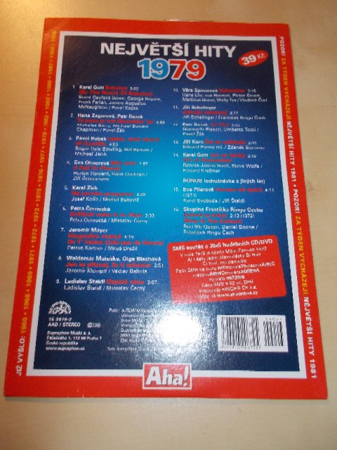 Various Artists - NEJVĚTŠÍ HITY 1979 (CD v pošetce) > varianta 1979