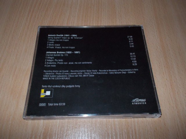 Dvořák-Brahms - Jiří Šlégr clarinet - The Wallingers Quartet (CD) BAZAR ROZBALENO 