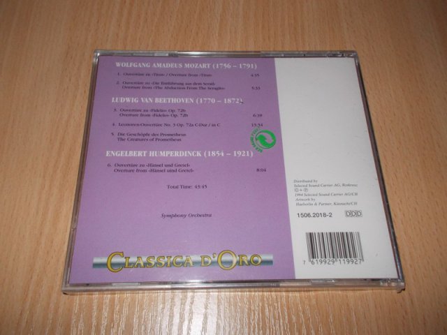 MOZART, BEETHOVEN, HUMPERDINCK-DIE GROSSEN OUVERTUREN (CD) > varianta 2018-2 BAZAR ROZBALENO 