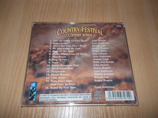 COUNTRY SONGS - COUNTRY FESTIVAL (CD) BAZAR ROZBALENO 
