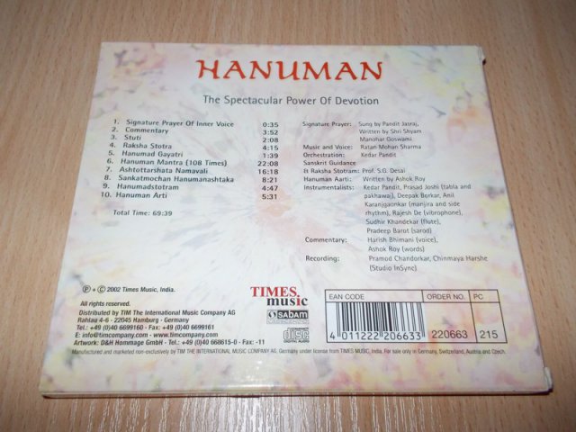 MEDITAČNÍ HUDBA - HANUMAN (CD) BAZAR ROZBALENO