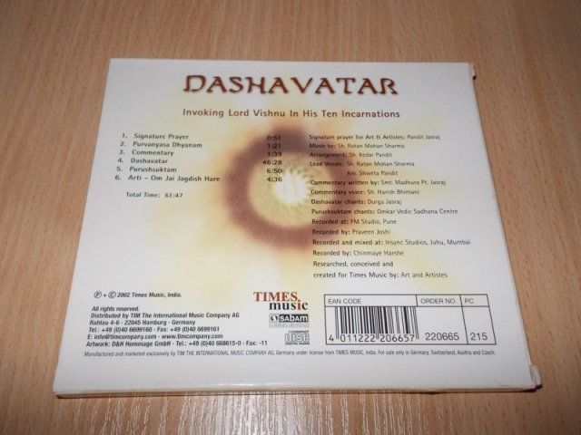 MEDITAČNÍ HUDBA - DASHAVATAR (CD) BAZAR ROZBALENO 