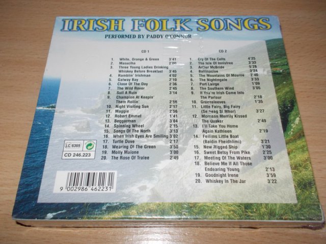 IRISH FOLK SONGS - PEDFORMED BY PADDY O´CONNOR (2CD) BAZAR ROZBALENO 