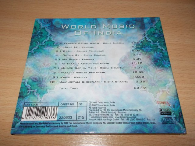 World Music Of India (CD) BAZAR ROZBALENO 