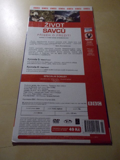 ŽIVOT SAVCŮ - PŘÍBĚHO PŘEŽITÍ (DVD v pošetce) > varianta 3 DVD