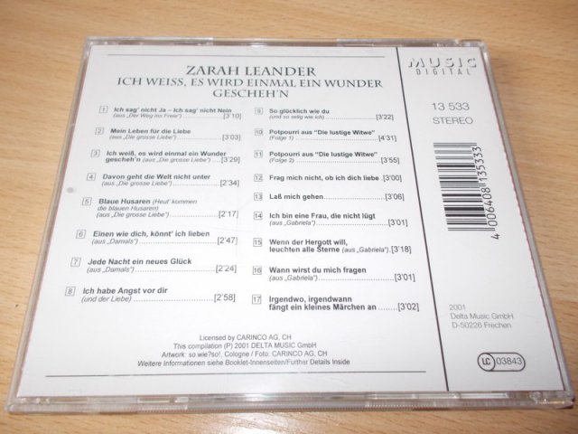 Zarah Leander - Ich Weiss Es Wird Einmal Ein (CD) BAZAR ROZBALENO 