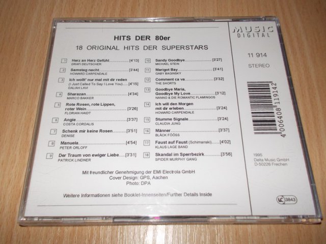 HITS DER 80er - 18 ORIGINAL HITS DER SUPERSTARS (CD) BAZAR ROZBALENO