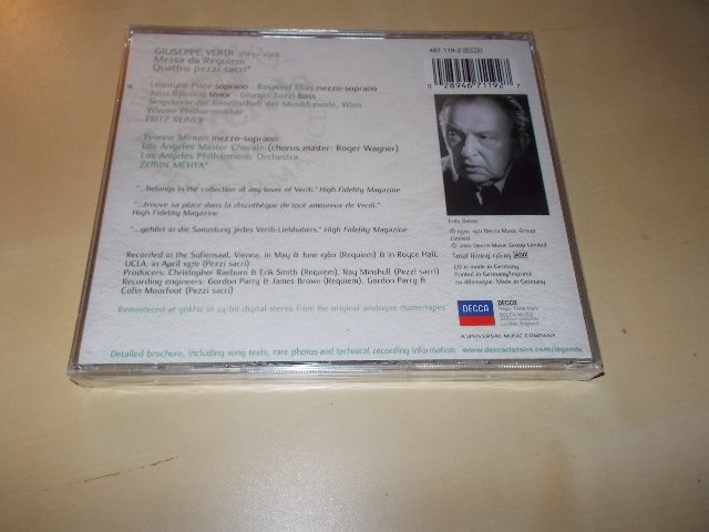 Fritz Reiner - Verdi: Requiem-Quattro Pezzi Sacri (2CD)
