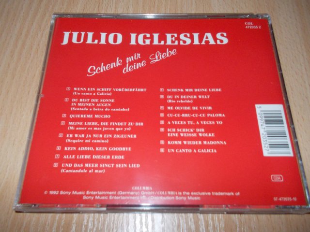 JULIO IGLESIAS - SHENK MIR DEINE LIEBE (CD) BAZAR ROZBALENO