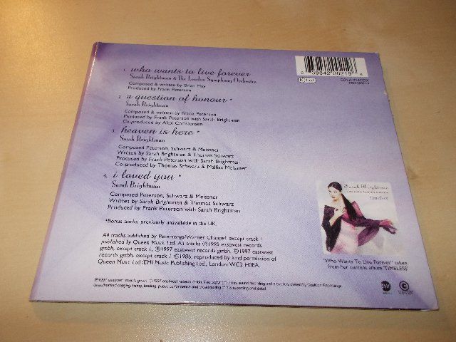 Sarah Brightman - Who Wants To Live Forever (CD single) BAZAR ROZBALENO 