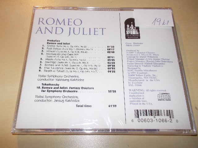 Various - ROMEO AND JULIET - TBILISI SYMPHONY ORCHESTRA (CD) BAZAR ROZBALENO 