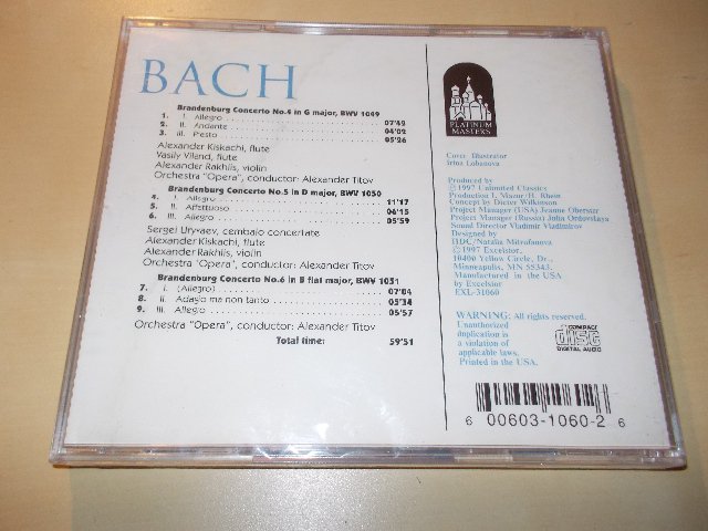 BACH - Brsnderburg Concertos Nos. 4, 5 a 6 (CD) ČASOVĚ OMEZENÁ AKCE