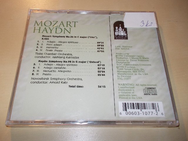 MOZART, HAYDN - Tbillisi Chamber Orchestra, Novosibirsk Symphony Orchestra (CD)
