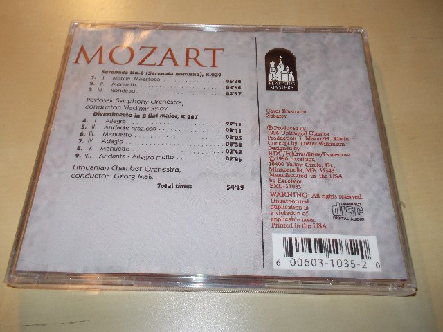 MOZART - Lithuanian Chambert Orchestra (CD) BAZAR