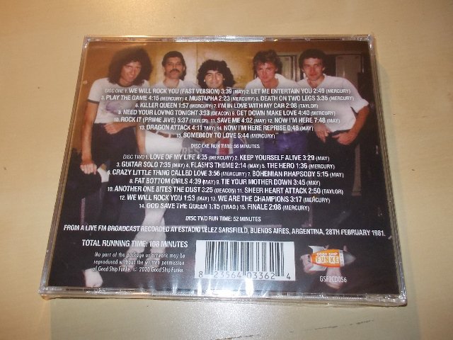 QUEEN - ARGENTINA 1981 THE COMPLETE BUENOS AIRES BROADCAST (2CD)
