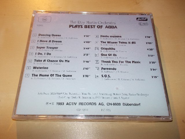 THE ROY MARTIN ORCHESTRA PLAYS BEST OF ABBA (CD)