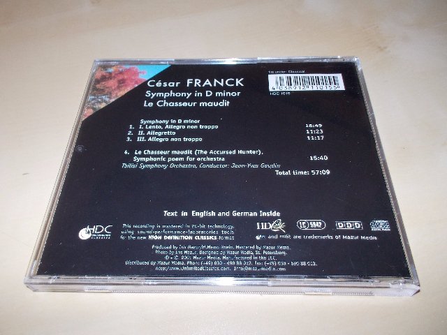 FRANCK. Symphony in D mimor. Tbilisi Symphony Ochestra - Jean-Yves Gaudin (CD) BAZAR ROZBALENO 