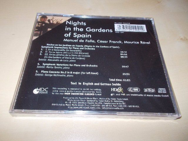 DE FALLA, FRANCK, RAVEL. Nights in the Gardens of Spain - Djansug Kakhidze (CD)