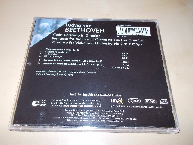BEETHOVEN. Violin Concerto. Romances for Violin & Orchestra No.1 & No.2. (CD) BAZAR ROZBALENO