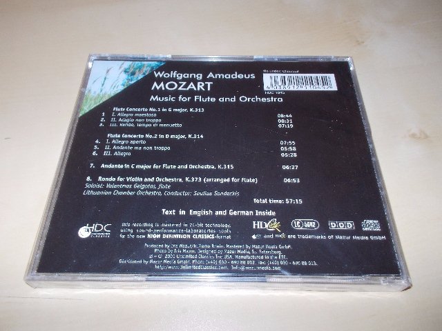 MOZART. Music for Flute & Orchestra - Lithuanian Chamber conductor - Saulius Sondeckis (CD)