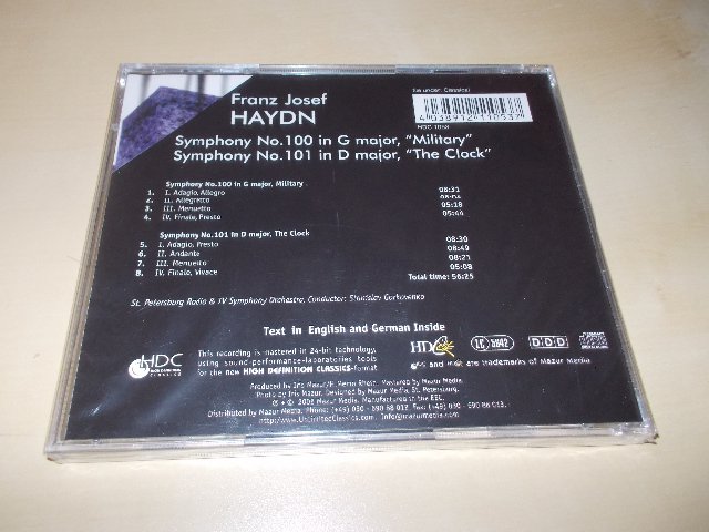 HAYDN - Symphonies, No.100 Military No.101 The Clock - Stanislav Gorkoveno (CD)