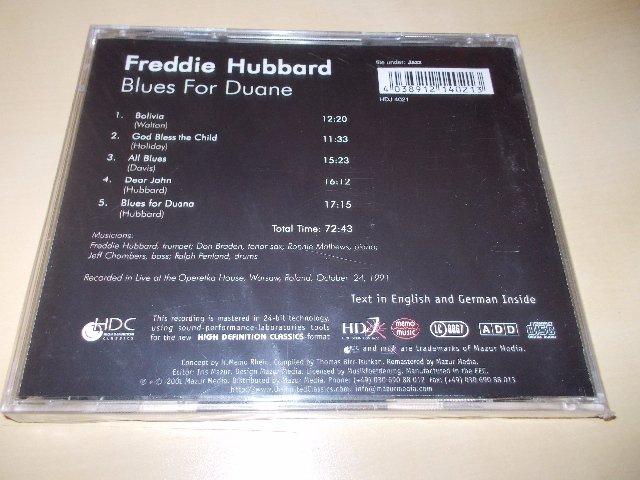 Freddie Hubbard - Blues for Duane (CD) BAZAR ROZBALENO