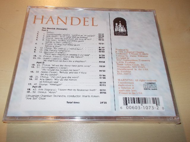 Handel - Messiah (Excerpts) (CD)