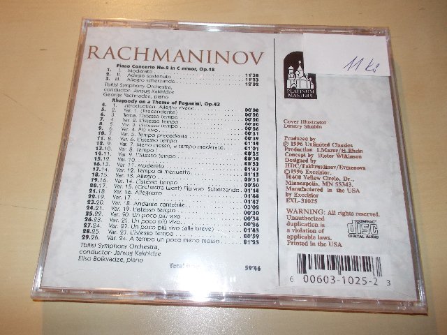 Rachmaninov - Piano Concerto no. 2 - Rhapsody on a Theme of Paganini (CD)