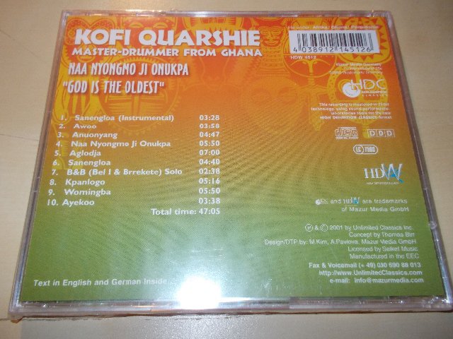 Kofi Quarshie - Naa Nyongmo Ji Onukpa ´´God Is The Oldest´´ (CD)