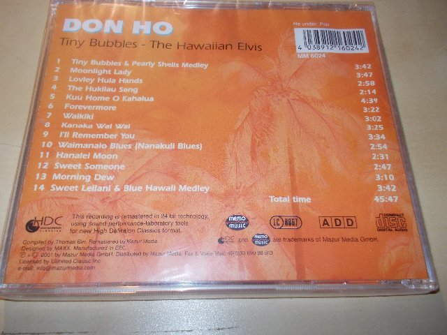 TINY BUBBLES - THE HAWAIIAN ELVIS - DON HO (CD)