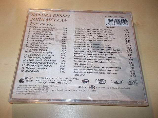 Sandra Bessis - Jahn McLean - Paseando ... Chants Judéo Espagnols (CD)