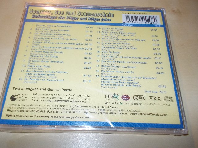 Various Artists - Sommer,See und Sonnenschein - Badeschlager der 20iger und 30iger Jahre (CD)