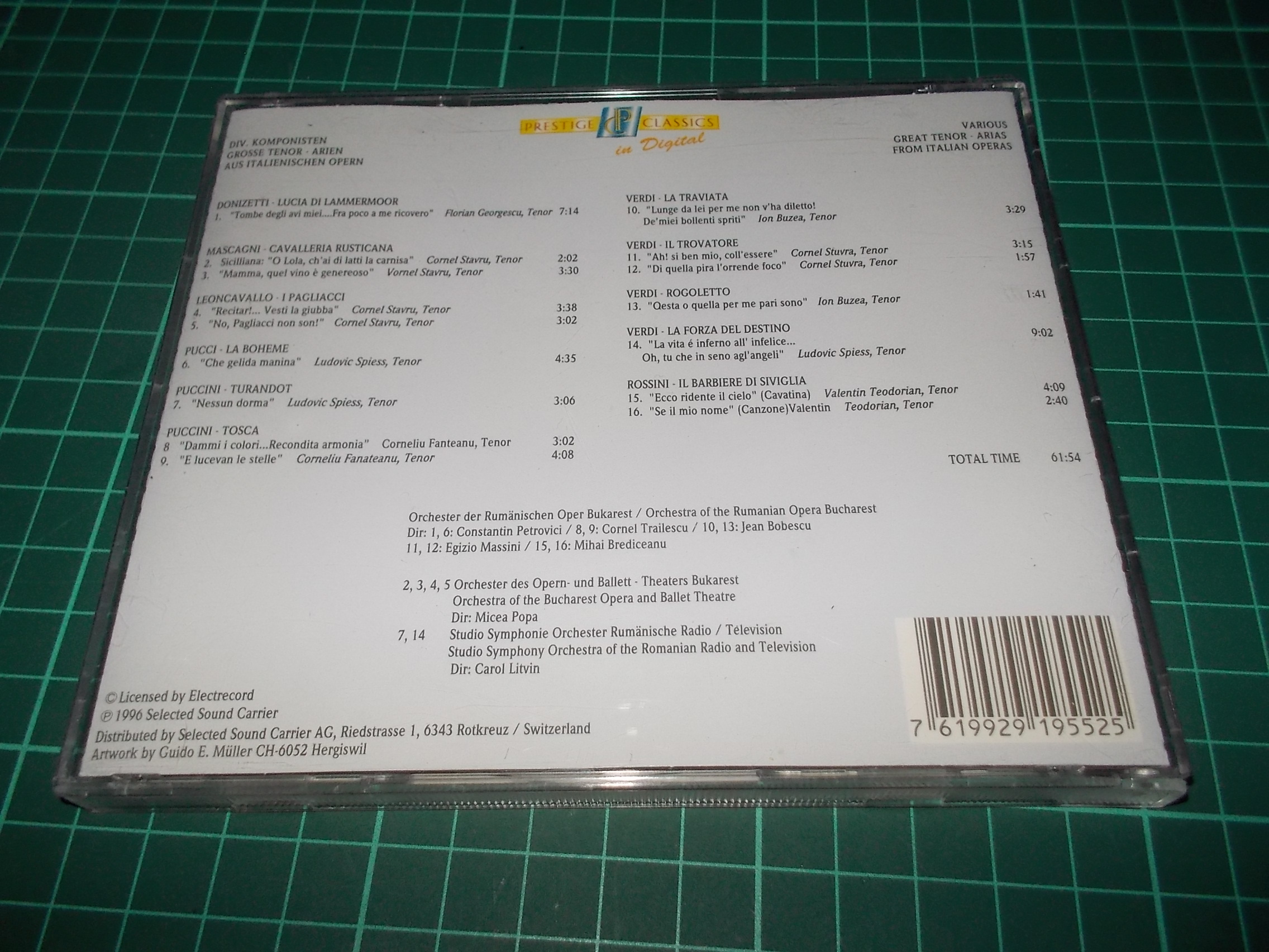 GREAT TENOR - ARIAS FROM ITALIAN OPERAS (CD) BAZAR ROZBALENO