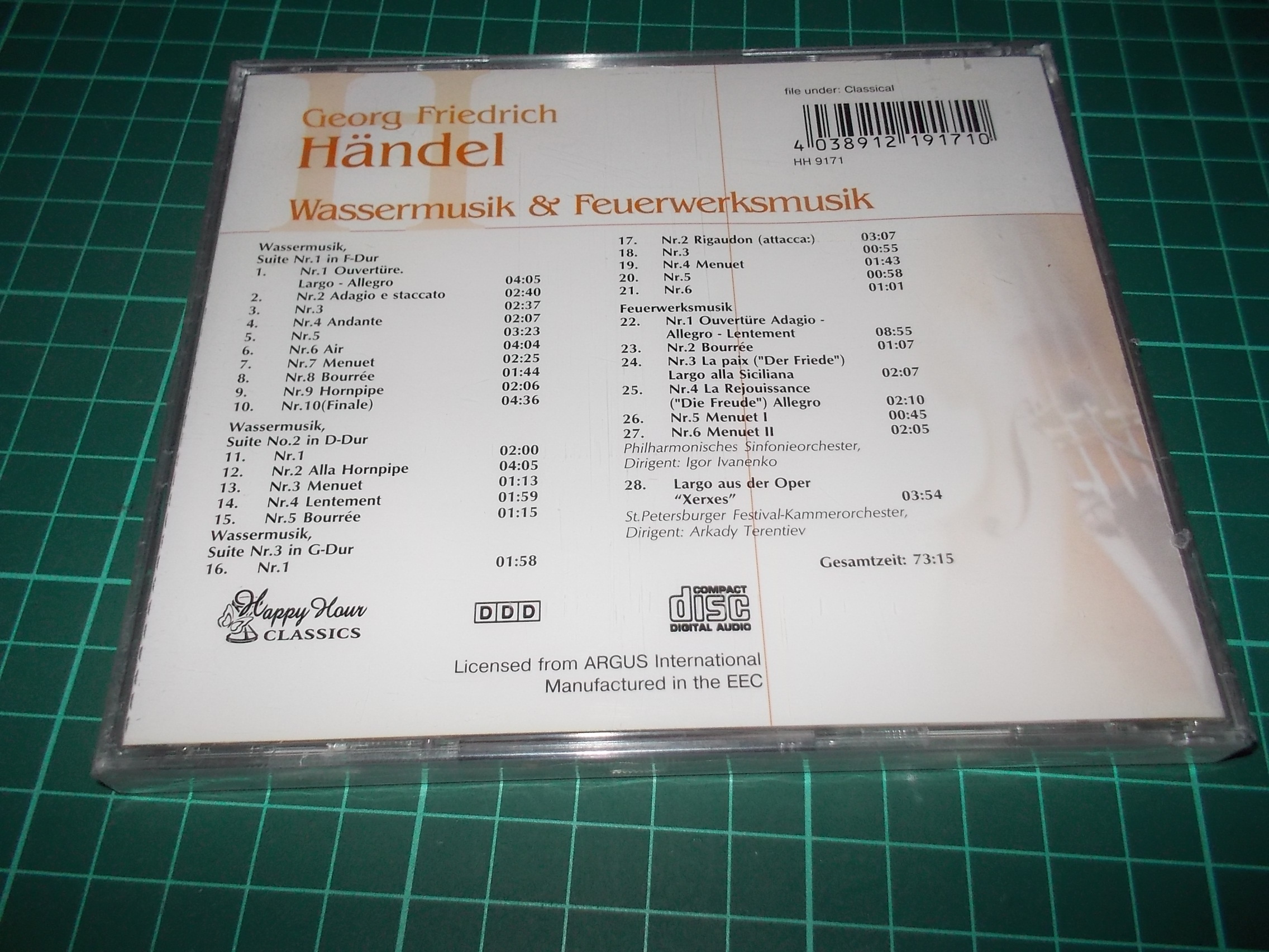 GEORG FRIEDERICH HANDEL - WASSERMUSIK @ FEUERWERKMUSIK (CD)