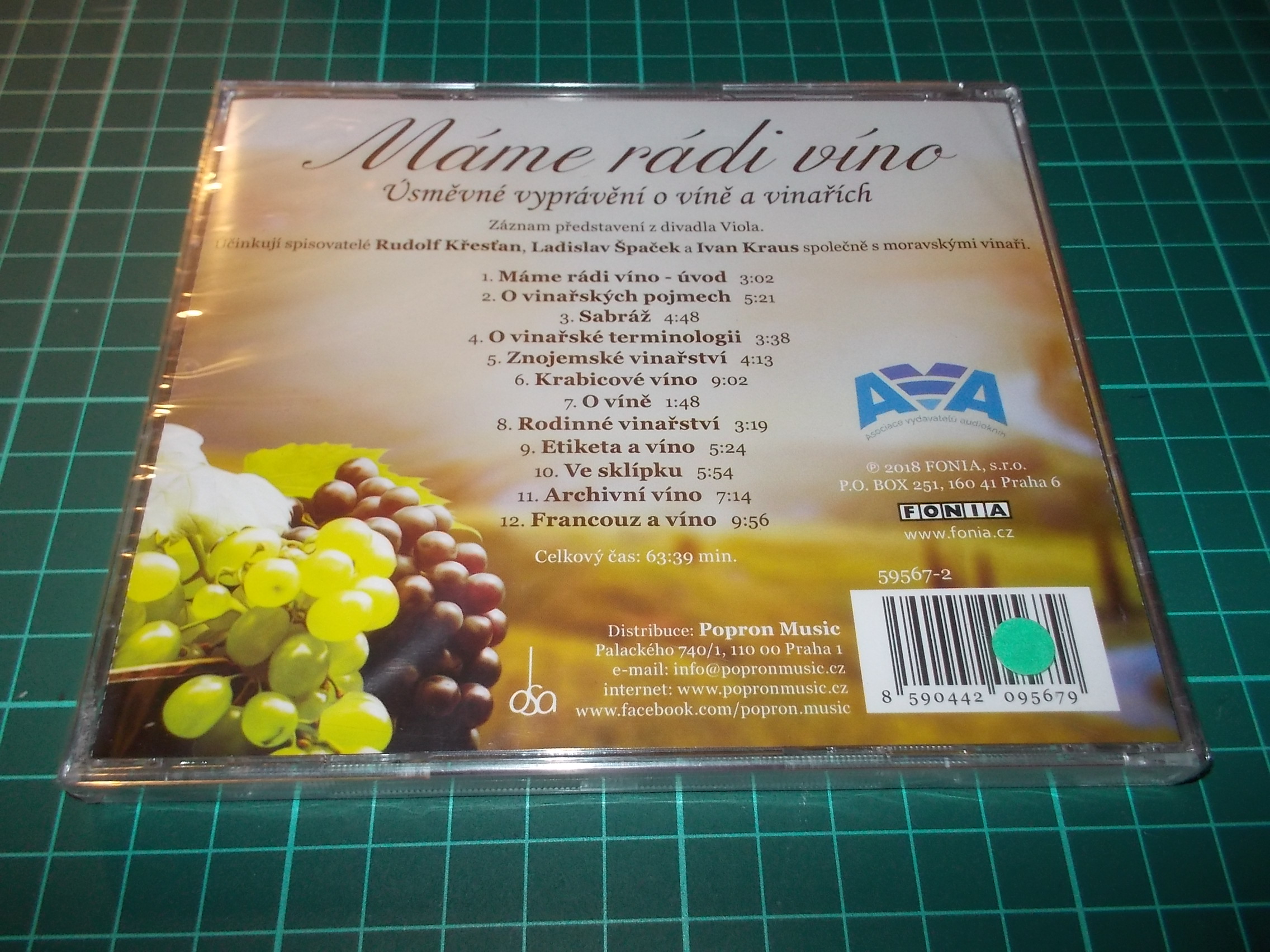 Rudolf Křesťan, Ladislav Špaček a Ivan Kraus, čtou autoři - Máme rádi víno (CD)