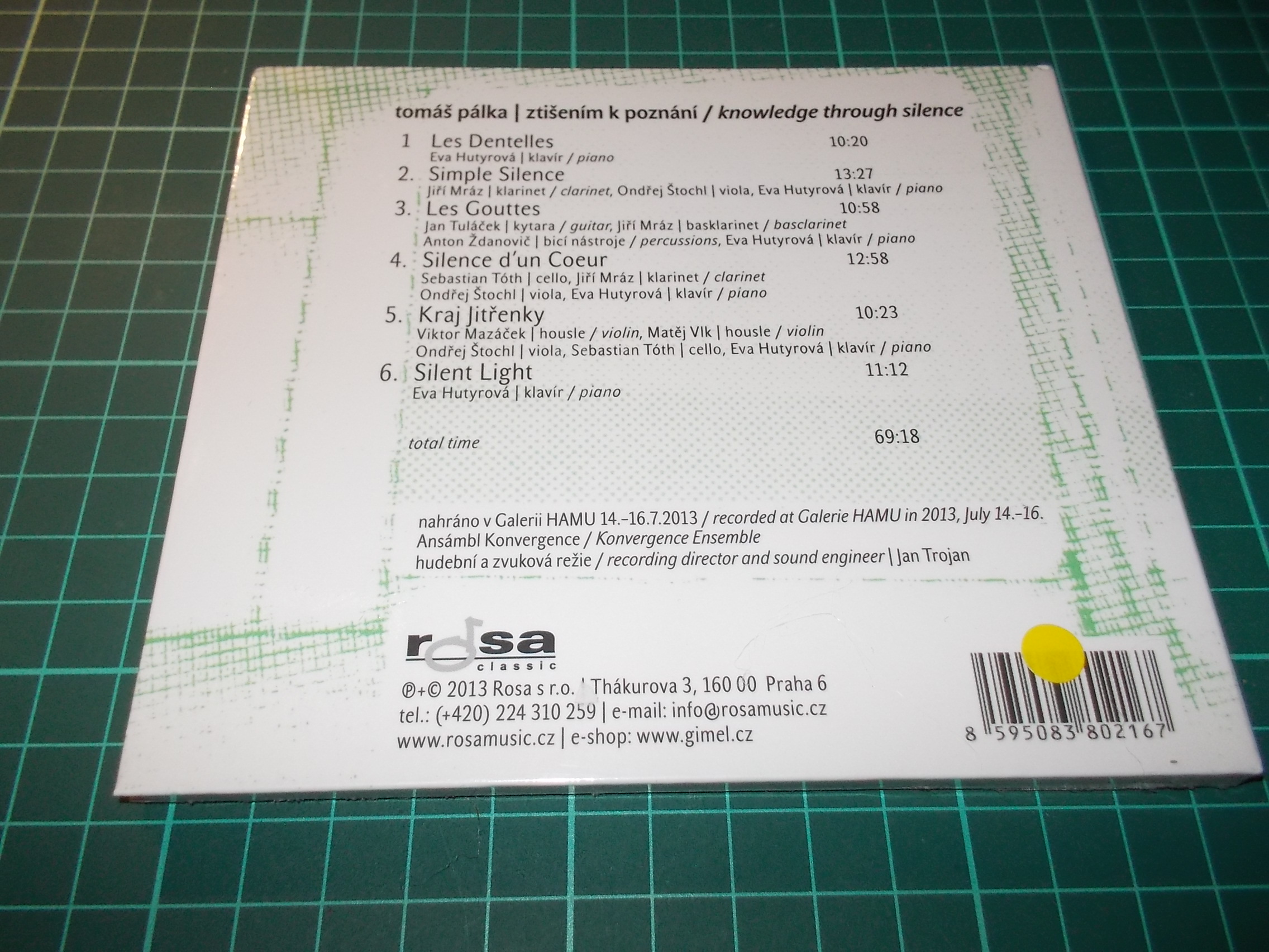 TOMÁŠ PÁLKA - ZTIŠENÍM K POZNÁNÍ (CD) Digipack