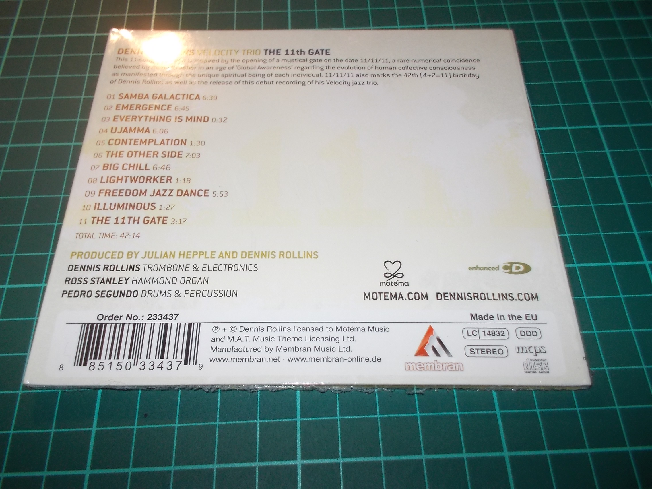 Dennis Rollins Velocity Trio - The 11th Gate (CD) Digipack