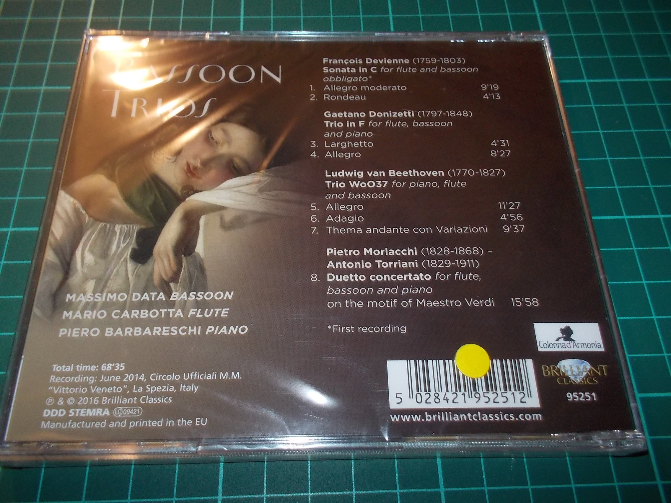 BASSOON TRIOS DEVIENNE - DONIZETTI - BEETHOVEN - MARIO CARBOTTA - MASSIMO DATA - PIERO BARBARESCHI (CD)
