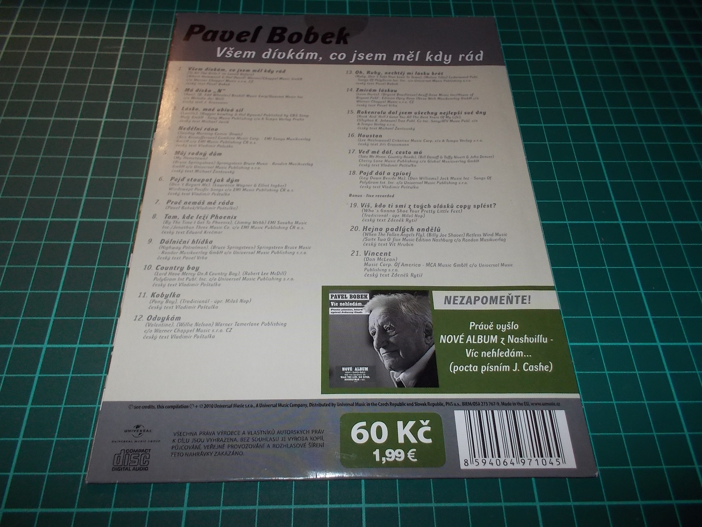 PAVEL BOBEK - VŠEM DÍVKÁM, CO JSEM MĚL KDY RÁD  (CD v pošetce)