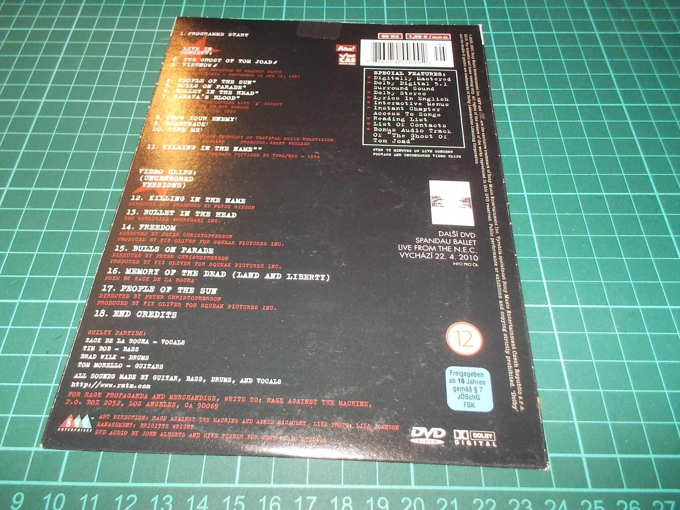 RAGE AGAINST THE MACHINE (DVD v pošetce)