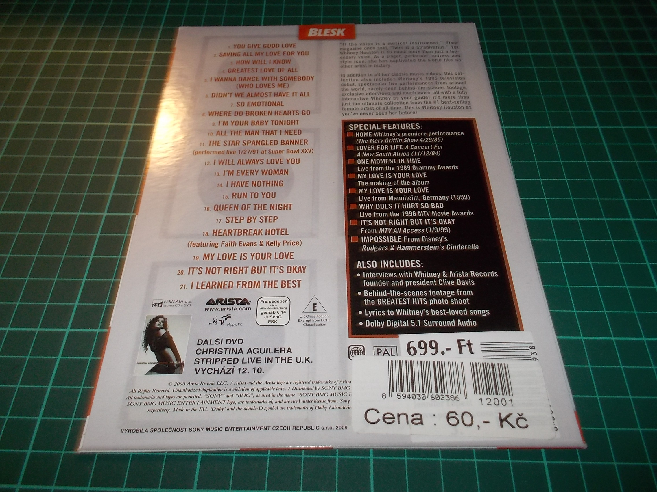 WHITNEY HOUSTON - THE GREATEST HITS  (DVD v pošetce)