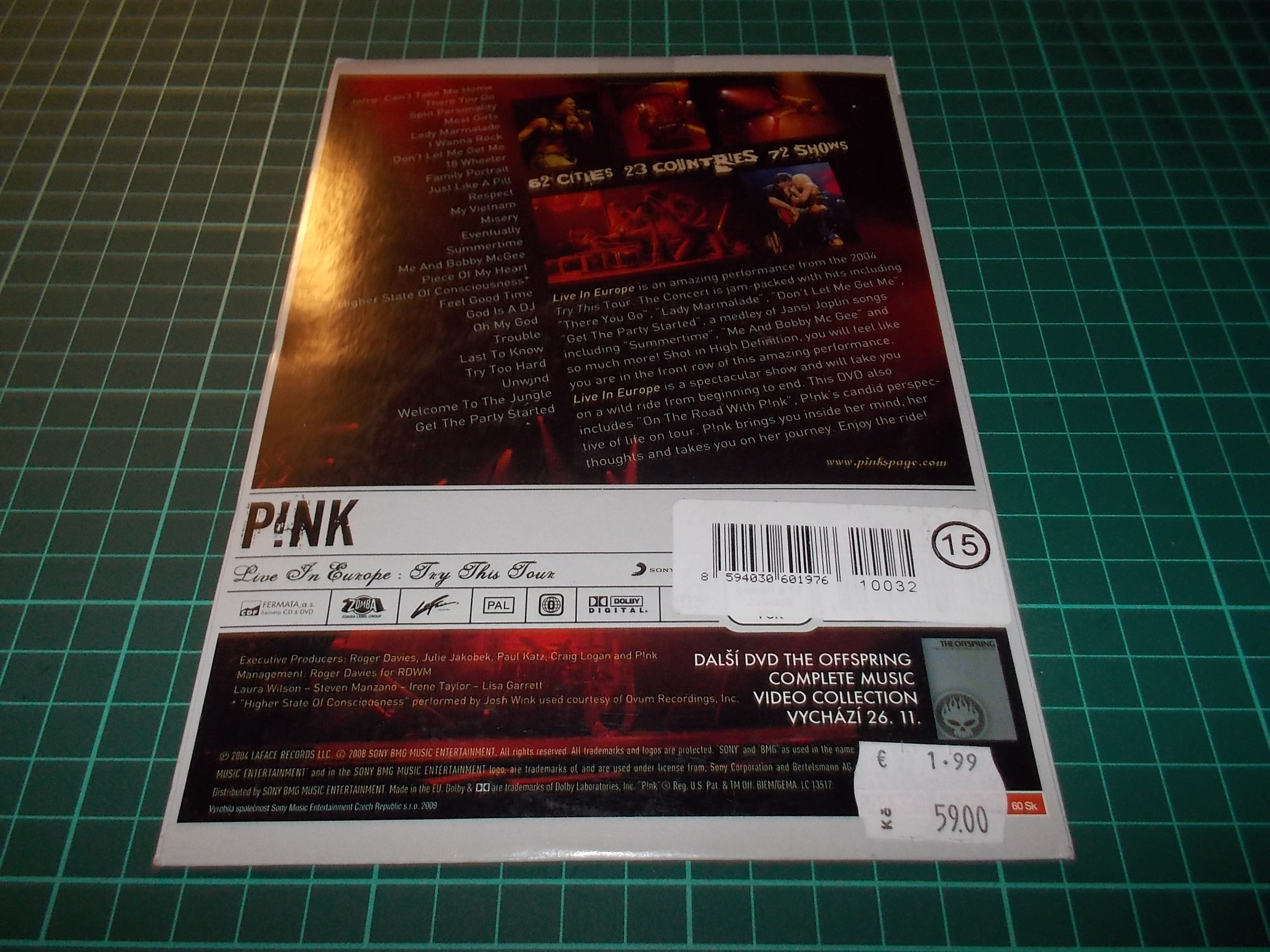 Pink (P!nk) - LIVE IN EUROPE : TRY THIS TOUR 2004 - ONE STAGE (DVD v pošetce)