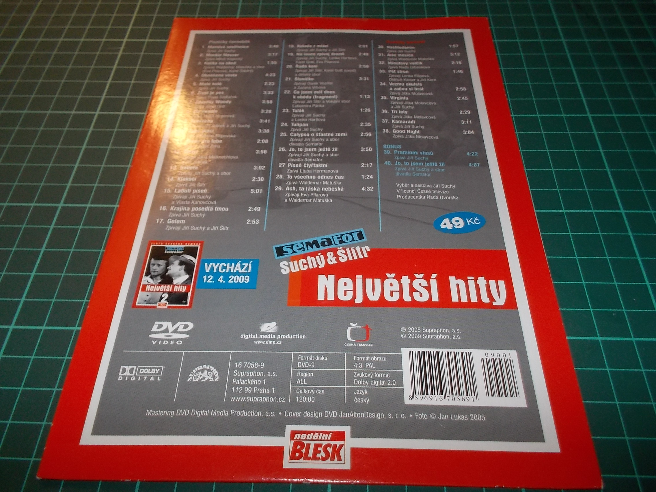 SEMAFÓR - SUCHÝ,ŠLITR - NEJVĚTŠÍ HITY 1. (DVD v pošetce)